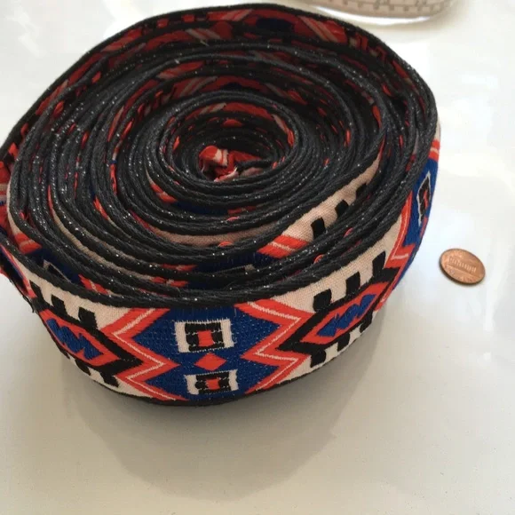 Sewing Ribbon Border Craft Trim Edging Tape Blue Red Black 2 1/4" wide - Picture 4 of 5